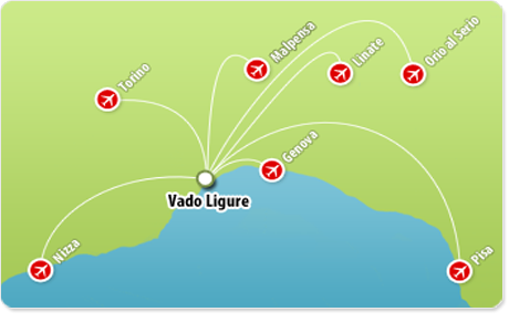 Vado Ligure - Aeroporti principali del Nord Italia